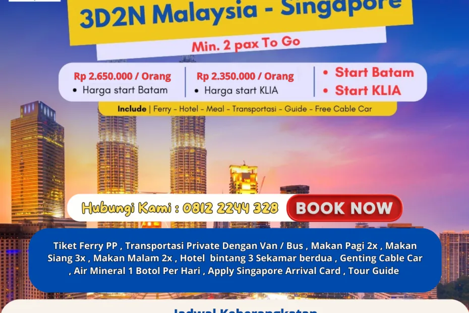 Paket wisata Singapore Malaysia 3 Hari 2 Malam